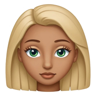 Light brown skin with blue green a  little bit brown eyes cute pretty lashes and small nose sticker