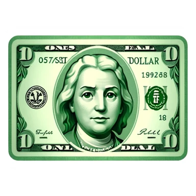 Single dollar bill sticker