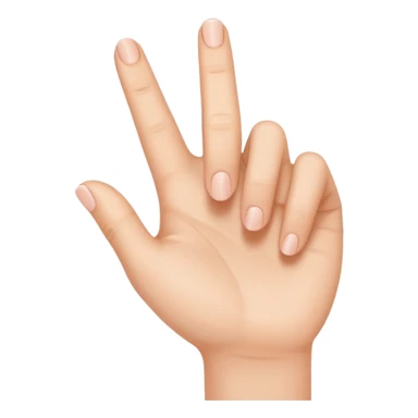 Hand making an L shape sticker