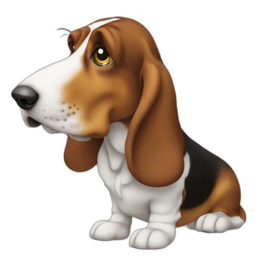 Dog basset hound full-body-head-right sticker