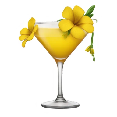 Cocktail with yellow flowers sticker