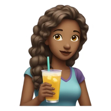 The girl with the drink sticker
