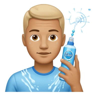 ligth man spraying with spray febreze sticker