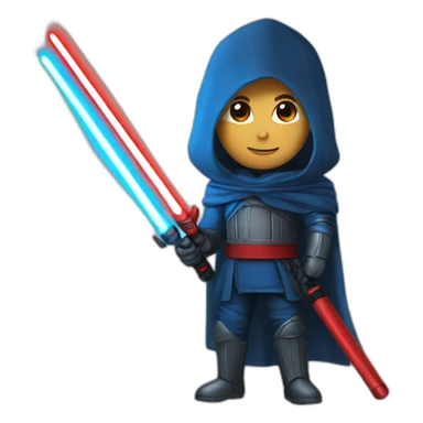 blue and red ligthsabers sticker