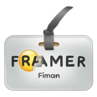 Name Tag with the word Framer sticker