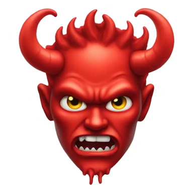 Devil horns emoji mixed with sweaty emoji sticker
