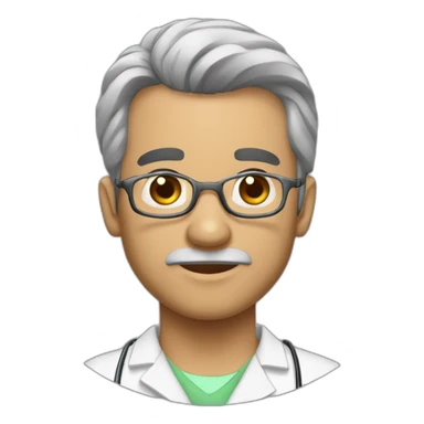 Homem moreno careca medico sticker