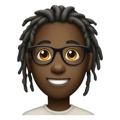 african kid with dreads and glasses sticker