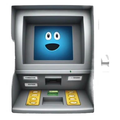 ATM machine + curious face sticker