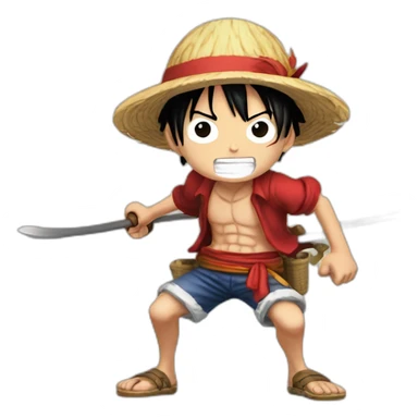 Mini luffy au combat sticker