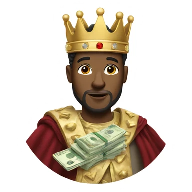 white male king with money  sticker
