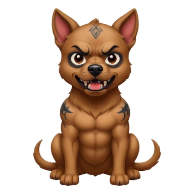 tattooed scary looking dog sticker