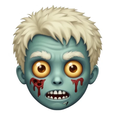 emoji zombie boy with fluffy hair  sticker