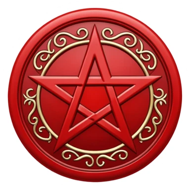 Red pentacle seal sticker