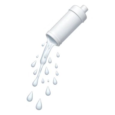 individual white glue white drops falling and dripping down out of a tube, all white sticker