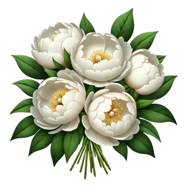 White peonies bouquet  sticker