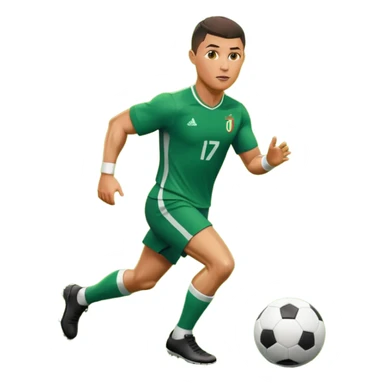 Ronaldo dribbling with a touch into a football sticker