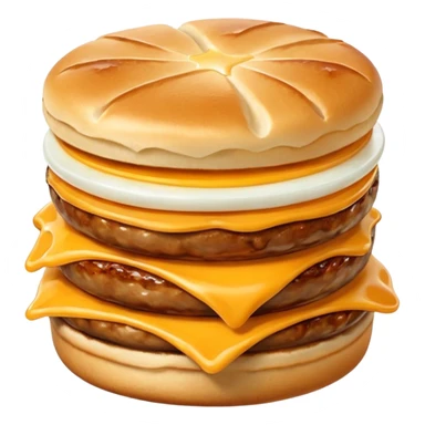 Egg mcmuffin egg sausage cheese in an existing muffin sticker