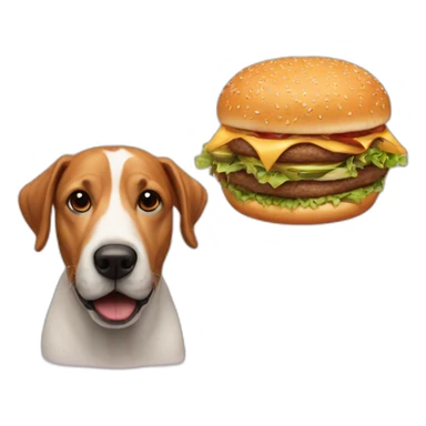 Dog in the burgers sticker