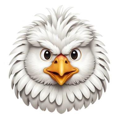 cheerful white chicken head sticker