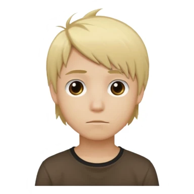 boy with blonde hair emo, shirt color brown sticker