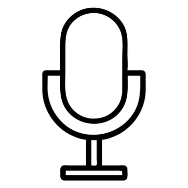 microphone icon, black outlined style, no fill, simple and clear sticker