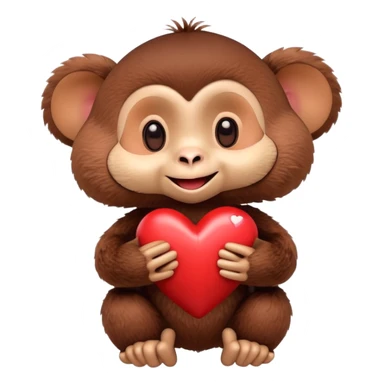 Cheburashka holding a heart in its hands sticker
