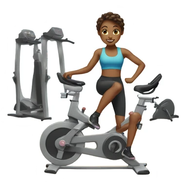 Girl doing ciclo gym sticker