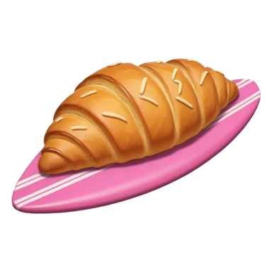  Croissant bread on the pink surfboard sticker