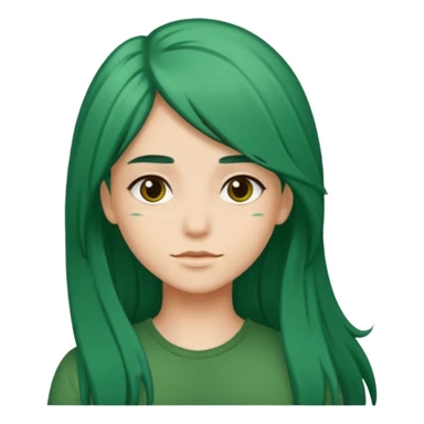 darker green and longer hair please sticker