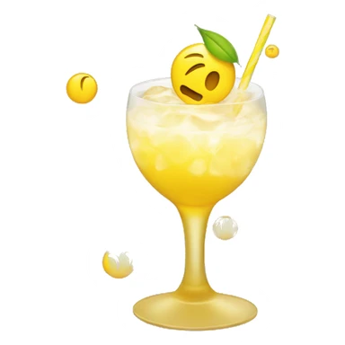 round yellow emoji face sipping on a drink sticker