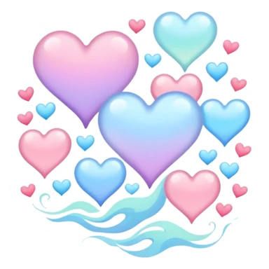 a flow of wind with hearts in it sticker