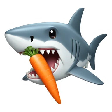 A Shark Eating a Carrot sticker