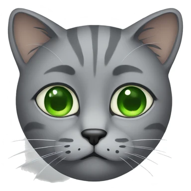 Sad grey cat with green eyes sticker