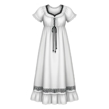 White victorian nightgown with black grafiti design  sticker