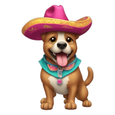 Perro con sombrero de baquero bailando  sticker