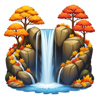 autumn waterfall sticker