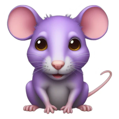 rat purple whith horns sticker