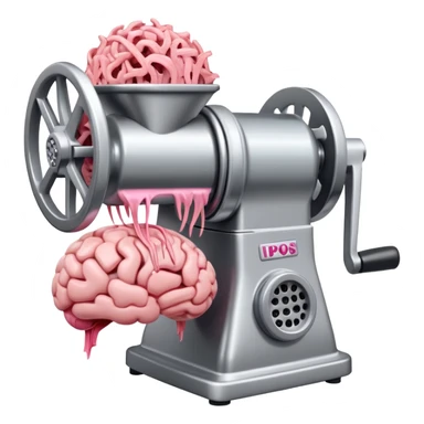 brain going through a meat grinder sticker