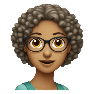 Curly haired Arab girl with glasses sticker