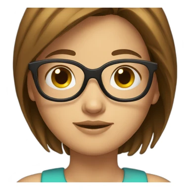 girl-with-brown-hair-and-round-glasses sticker