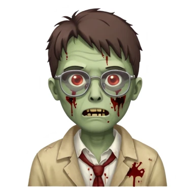 Zombie with glasses more visible glasses, some difference between zombie and glasses  sticker