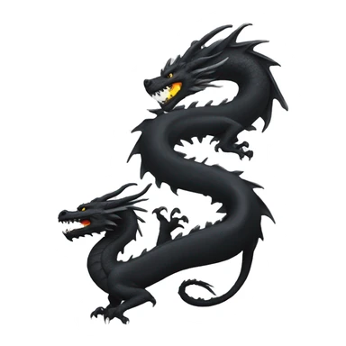 A white dragon and a black dragon as jing jang sticker