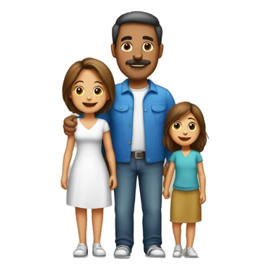 Familia de 5 personas papá mamá 2 hijos 1 hija sticker