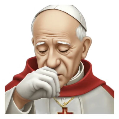 the pope innocently snorting lines sticker