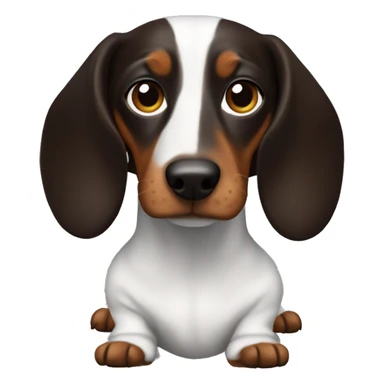 Dark Brown Long-haired dachshund in white sweater  sticker