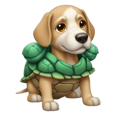 Chien sur tortue sticker
