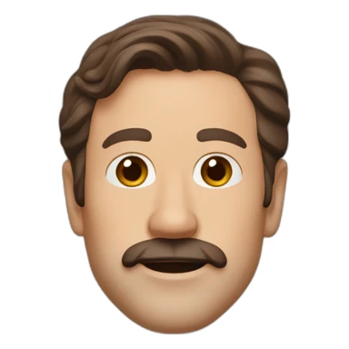 Ted lasso head brown hair sticker