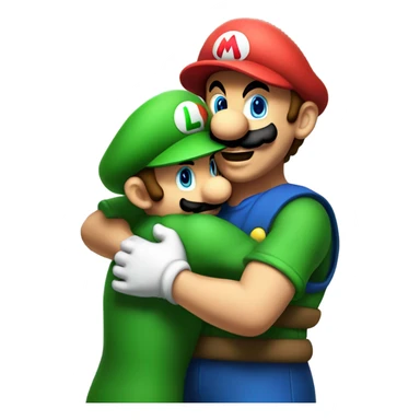 Mario & Luigi hugging sticker
