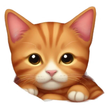 Red kitten sleep in blanket sticker